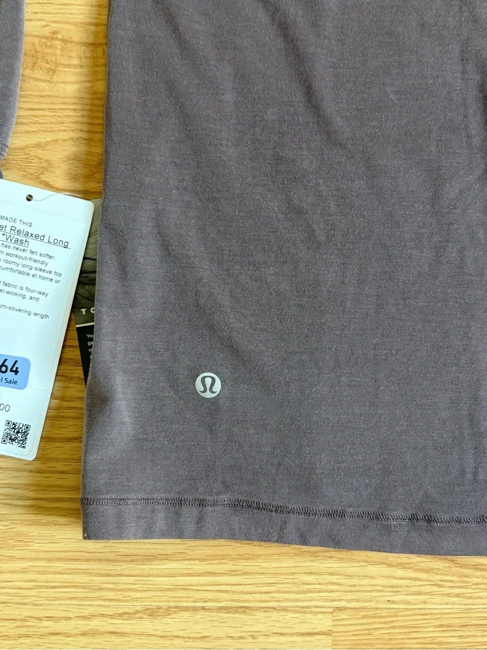 lululemon Easy Set Relaxed Long Sleeve Tee in Dilute Wash Twig